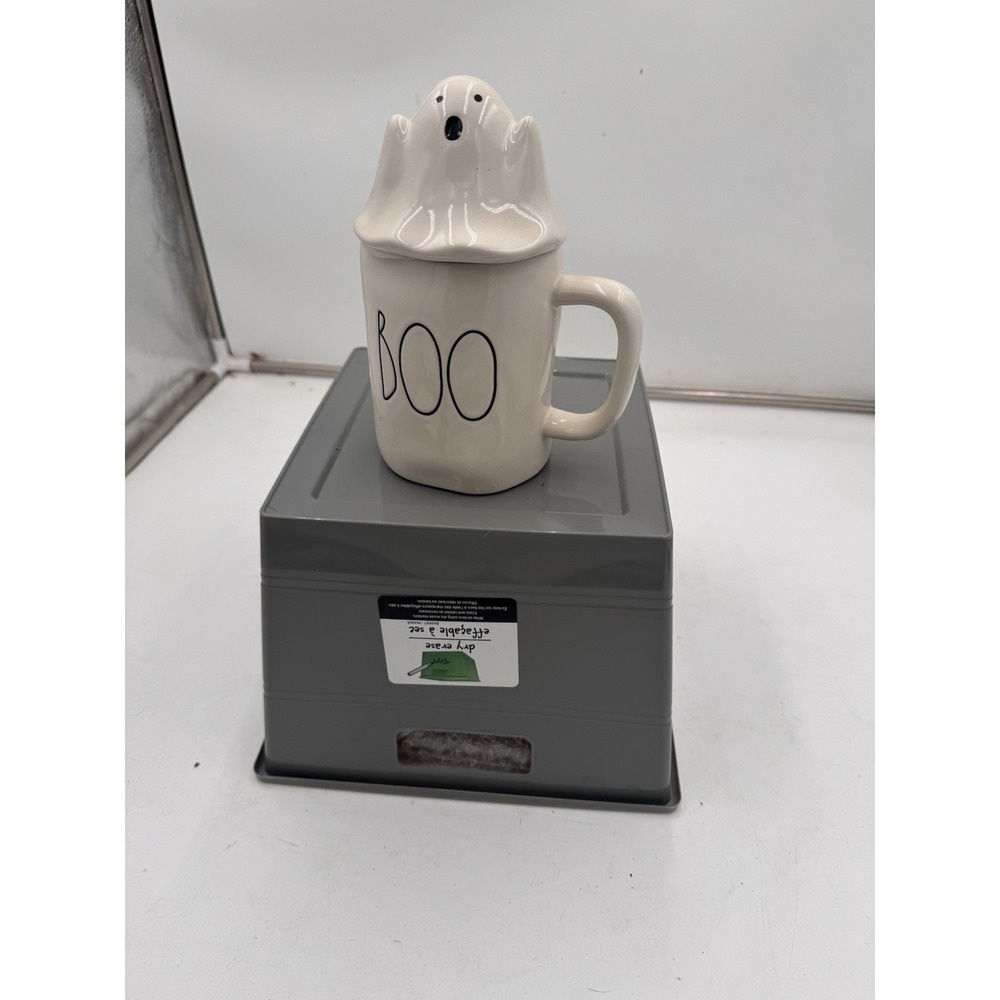Rae Dunn White With Ghost Topper "Boo" Coffee Mug